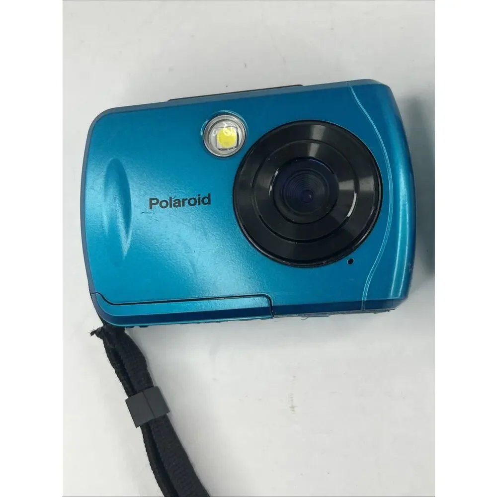 Polaroid iSO48N Waterproof Digital Camera TEAL With Case 16MP - TESTED WORKING